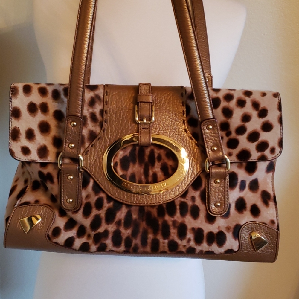 Dolce & Gabbana pony hair leopard print shoulder bag